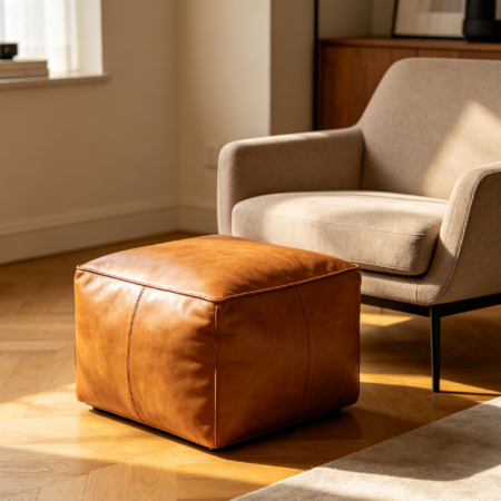 Faux Leather Footstool